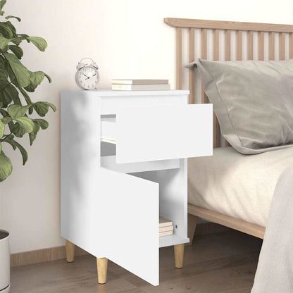 vidaXL Bedside Cabinet White 40x35x70 cm 3