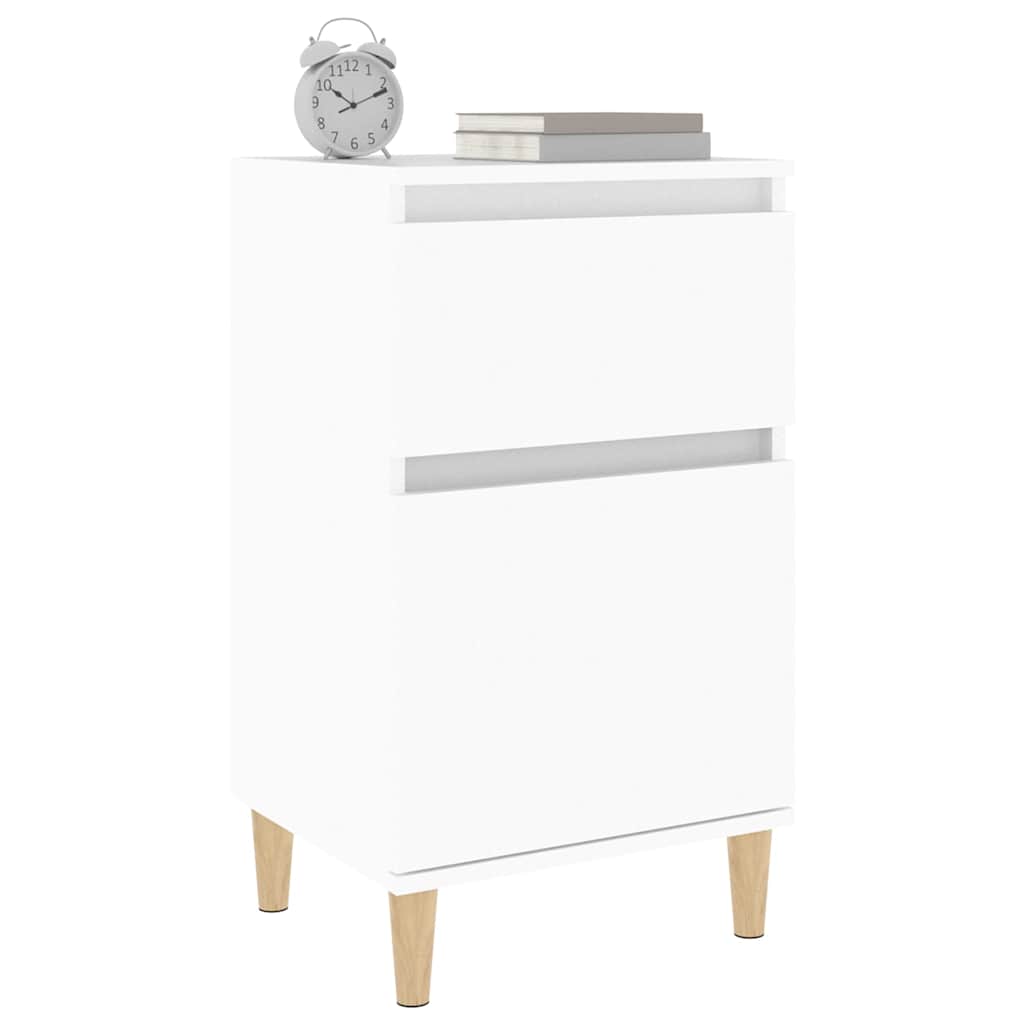 vidaXL Bedside Cabinet White 40x35x70 cm 4