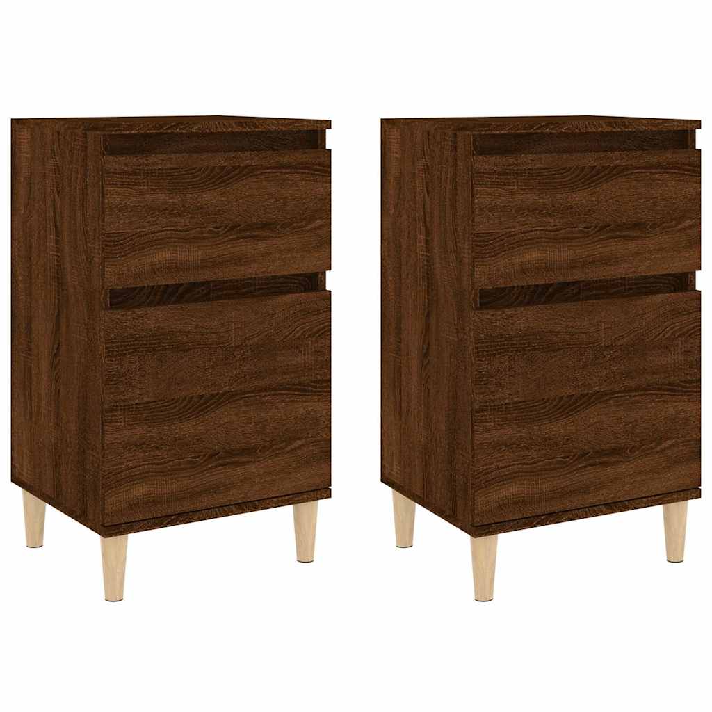 vidaXL Bedside Cabinets 2 pcs Brown Oak 40x35x70 cm 2