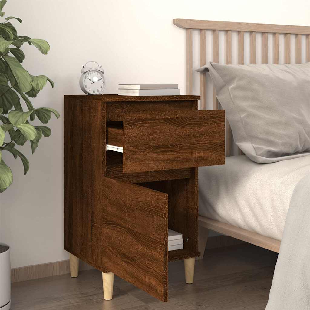 vidaXL Bedside Cabinets 2 pcs Brown Oak 40x35x70 cm 3