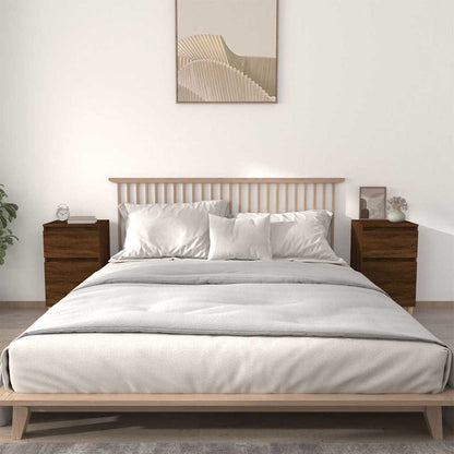 vidaXL Bedside Cabinets 2 pcs Brown Oak 40x35x70 cm 1