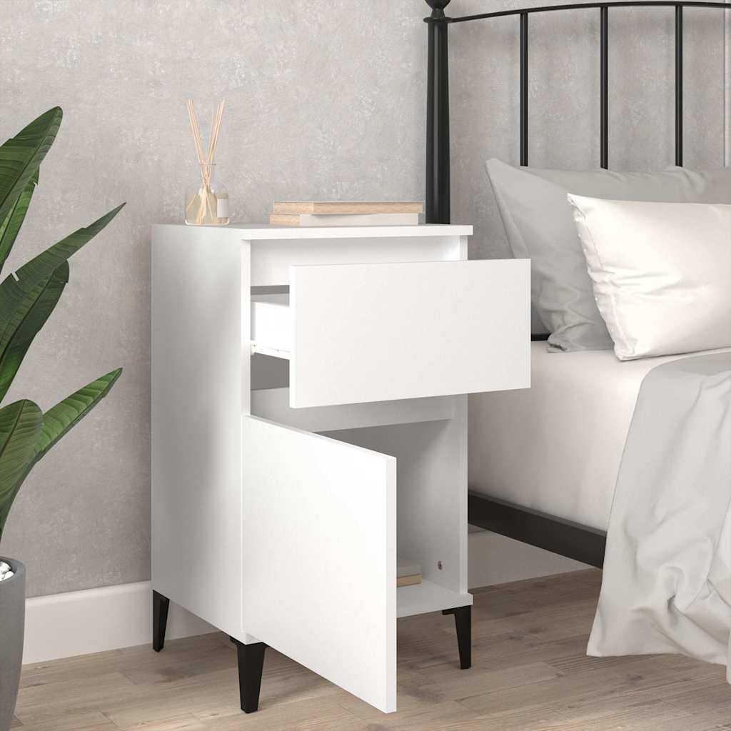 vidaXL Bedside Cabinet White 40x35x70 cm 3