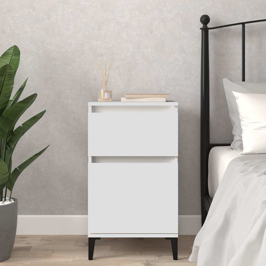 vidaXL Bedside Cabinet White 40x35x70 cm 1