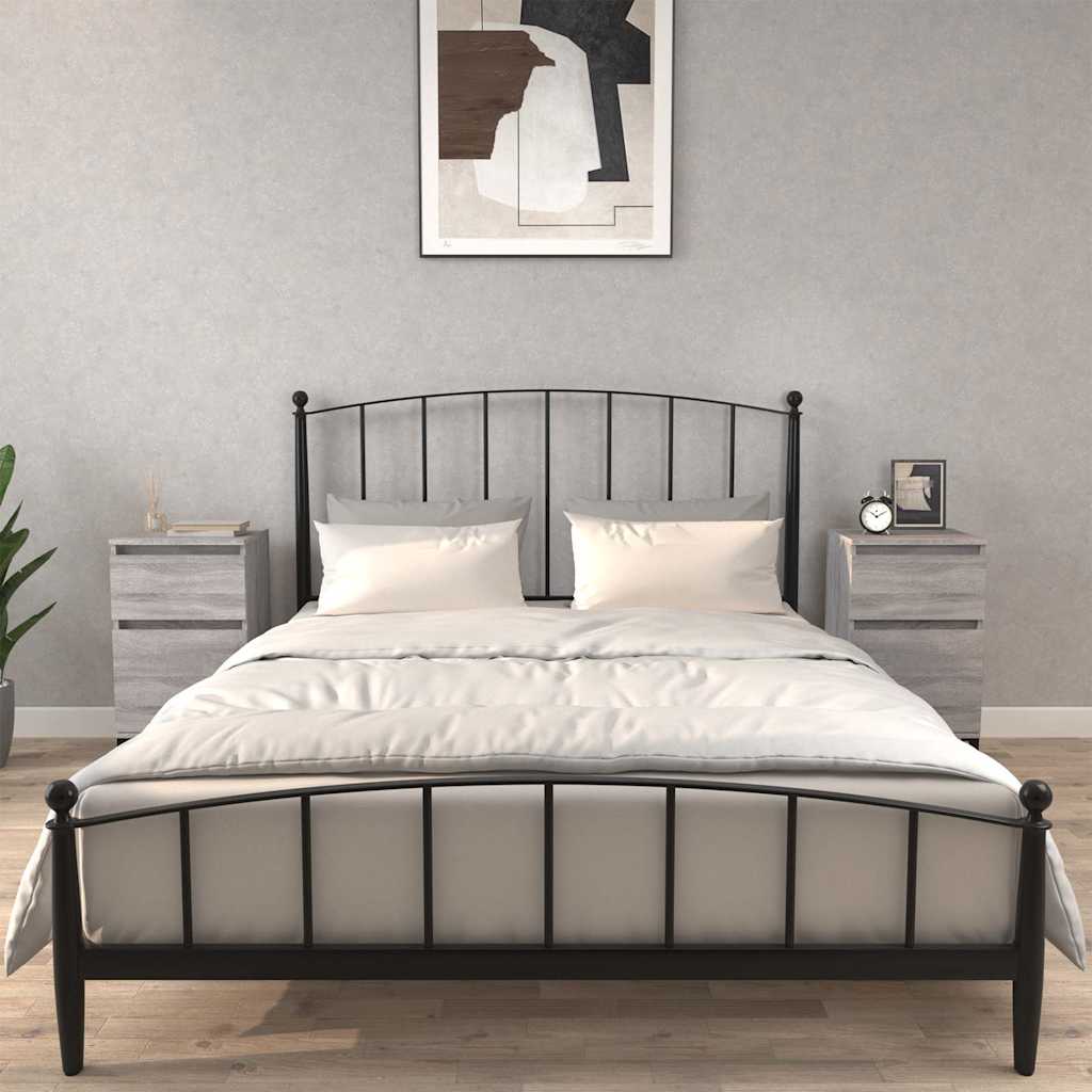 vidaXL Bedside Cabinets 2 pcs Grey Sonoma 40x35x70 cm 1