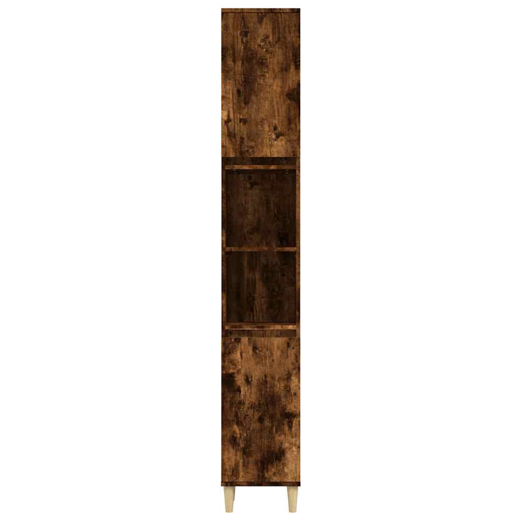 vidaXL Bathroom Cabinet | Smoked Oak | Engineered Wood and Solid Eucalyptus Wood 6