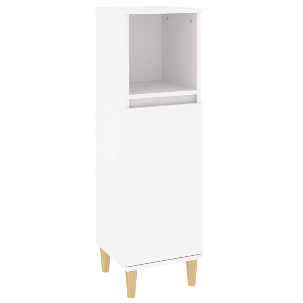 vidaXL Bathroom Cabinet | White | Engineered wood, Solid eucalyptus wood 2