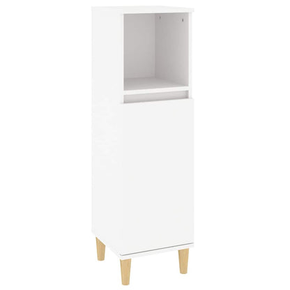 vidaXL Bathroom Cabinet | White | Engineered wood, Solid eucalyptus wood 2