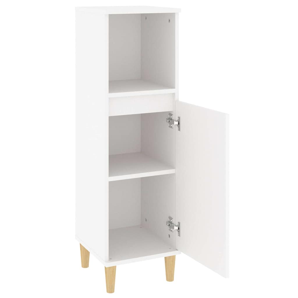 vidaXL Bathroom Cabinet | White | Engineered wood, Solid eucalyptus wood 6