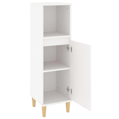 vidaXL Bathroom Cabinet | White | Engineered wood, Solid eucalyptus wood 6