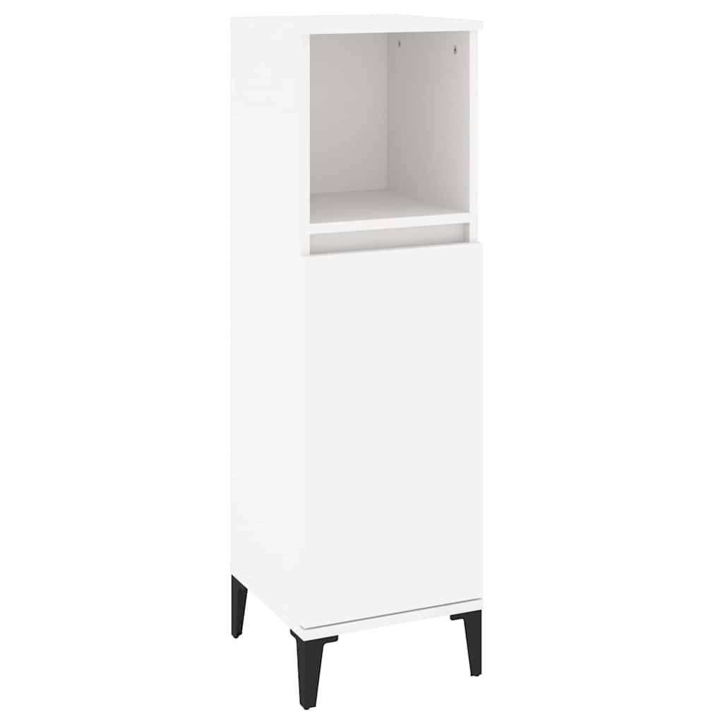 Bathroom Cabinet 30x30x100 cm Engineered Wood White