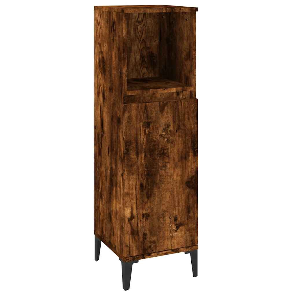 vidaXL Bathroom Cabinet | Smoked Oak | Engineered wood, metal | 30x30x100 cm 2