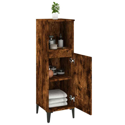 vidaXL Bathroom Cabinet | Smoked Oak | Engineered wood, metal | 30x30x100 cm 4