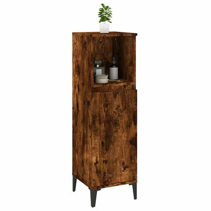 vidaXL Bathroom Cabinet | Smoked Oak | Engineered wood, metal | 30x30x100 cm 5
