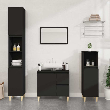 vidaXL Bathroom Cabinet Black 65x33x60 cm Engineered Wood 1