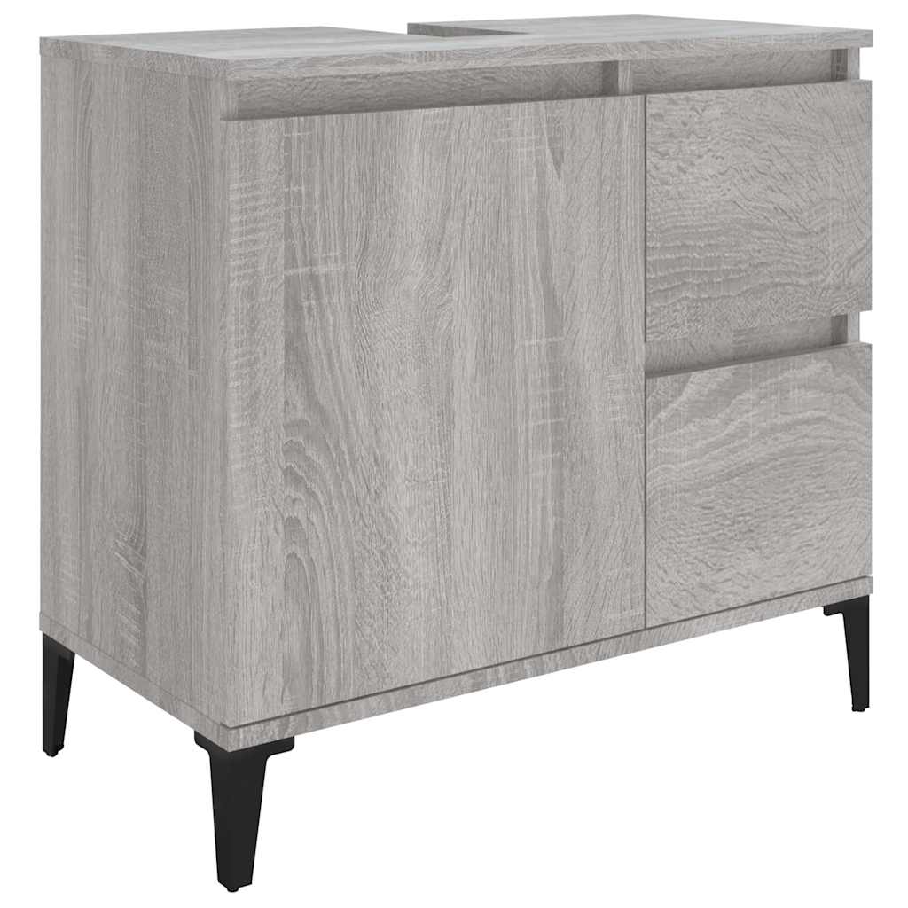 Bathroom Cabinet 65x33x60 cm Engineered Wood Grey sonoma