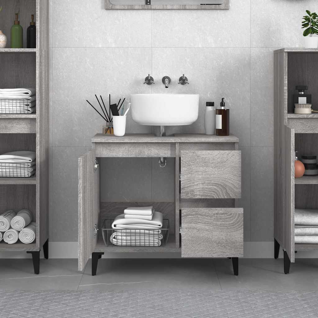 Bathroom Cabinet 65x33x60 cm Engineered Wood Grey sonoma