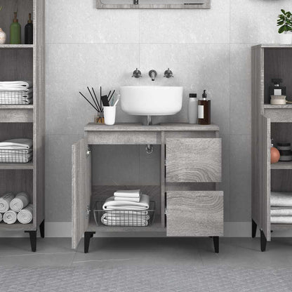 Bathroom Cabinet 65x33x60 cm Engineered Wood Grey sonoma