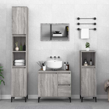 Bathroom Cabinet 65x33x60 cm Engineered Wood Grey sonoma