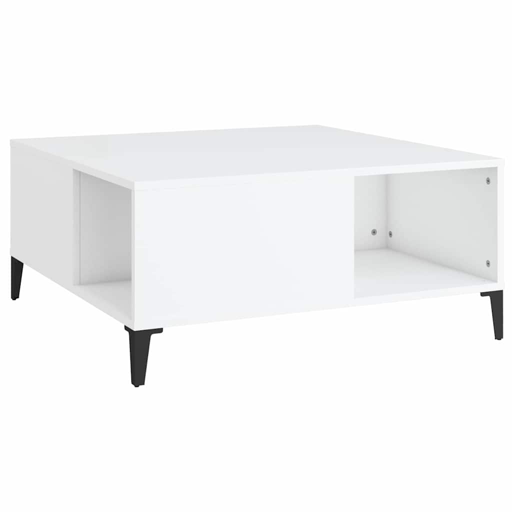vidaXL Coffee Table White 80x80x36.5 cm Engineered Wood 2