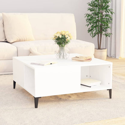 vidaXL Coffee Table White 80x80x36.5 cm Engineered Wood 3