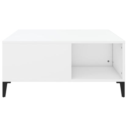 vidaXL Coffee Table White 80x80x36.5 cm Engineered Wood 5
