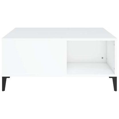 vidaXL Coffee Table White 80x80x36.5 cm Engineered Wood 6