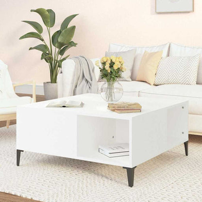 vidaXL Coffee Table White 80x80x36.5 cm Engineered Wood 1