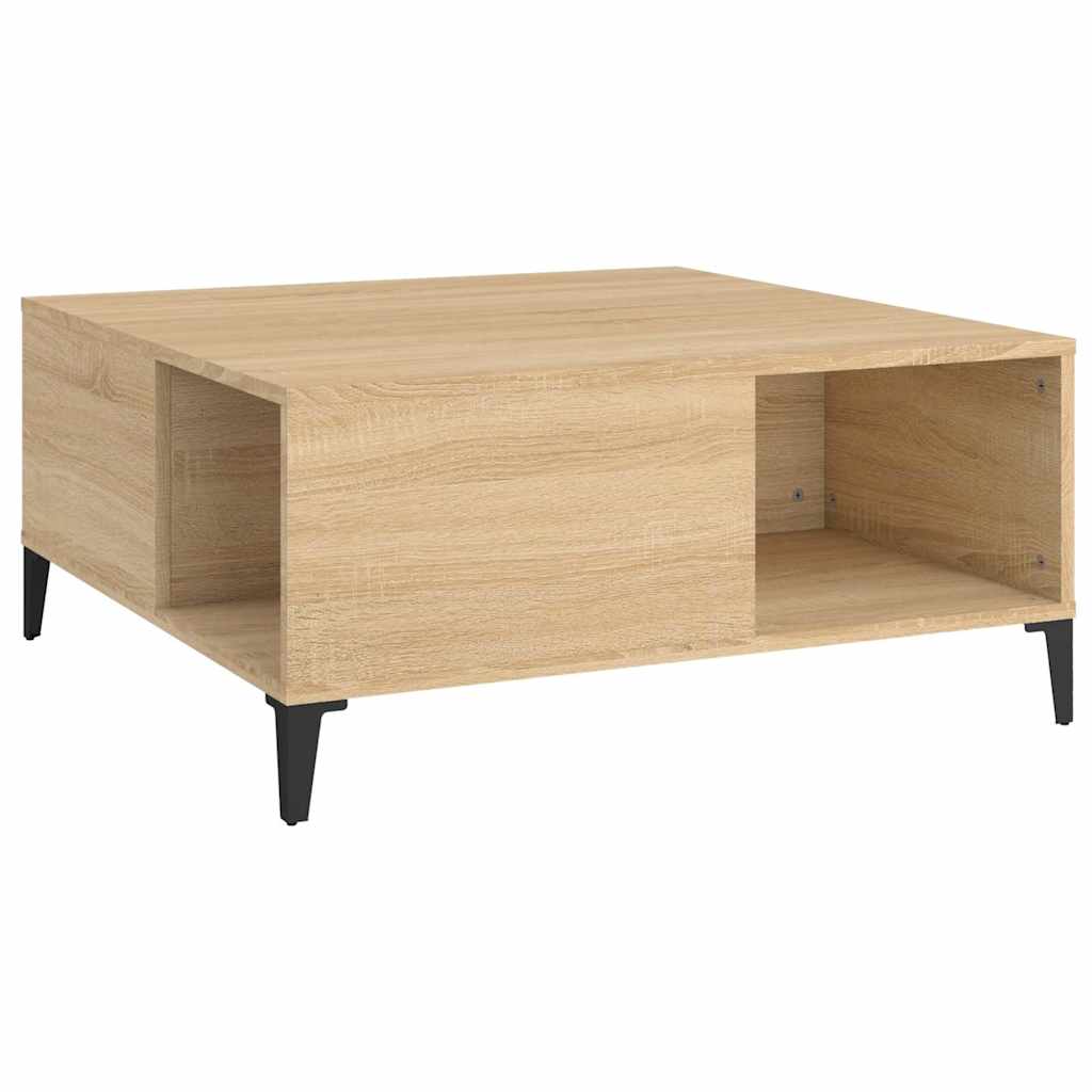 vidaXL Coffee Table Sonoma Oak 80x80x36.5 cm Engineered Wood 2
