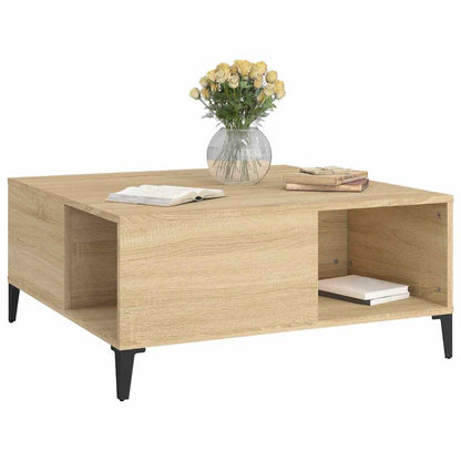 vidaXL Coffee Table Sonoma Oak 80x80x36.5 cm Engineered Wood 4