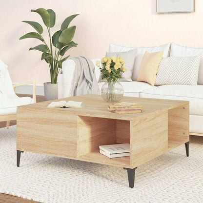 vidaXL Coffee Table Sonoma Oak 80x80x36.5 cm Engineered Wood 1