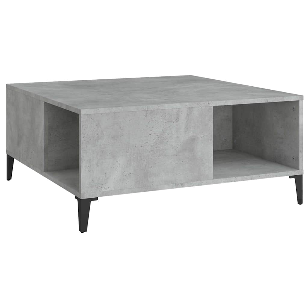 vidaXL Coffee Table Concrete Grey 80x80x36.5 cm Engineered Wood 2