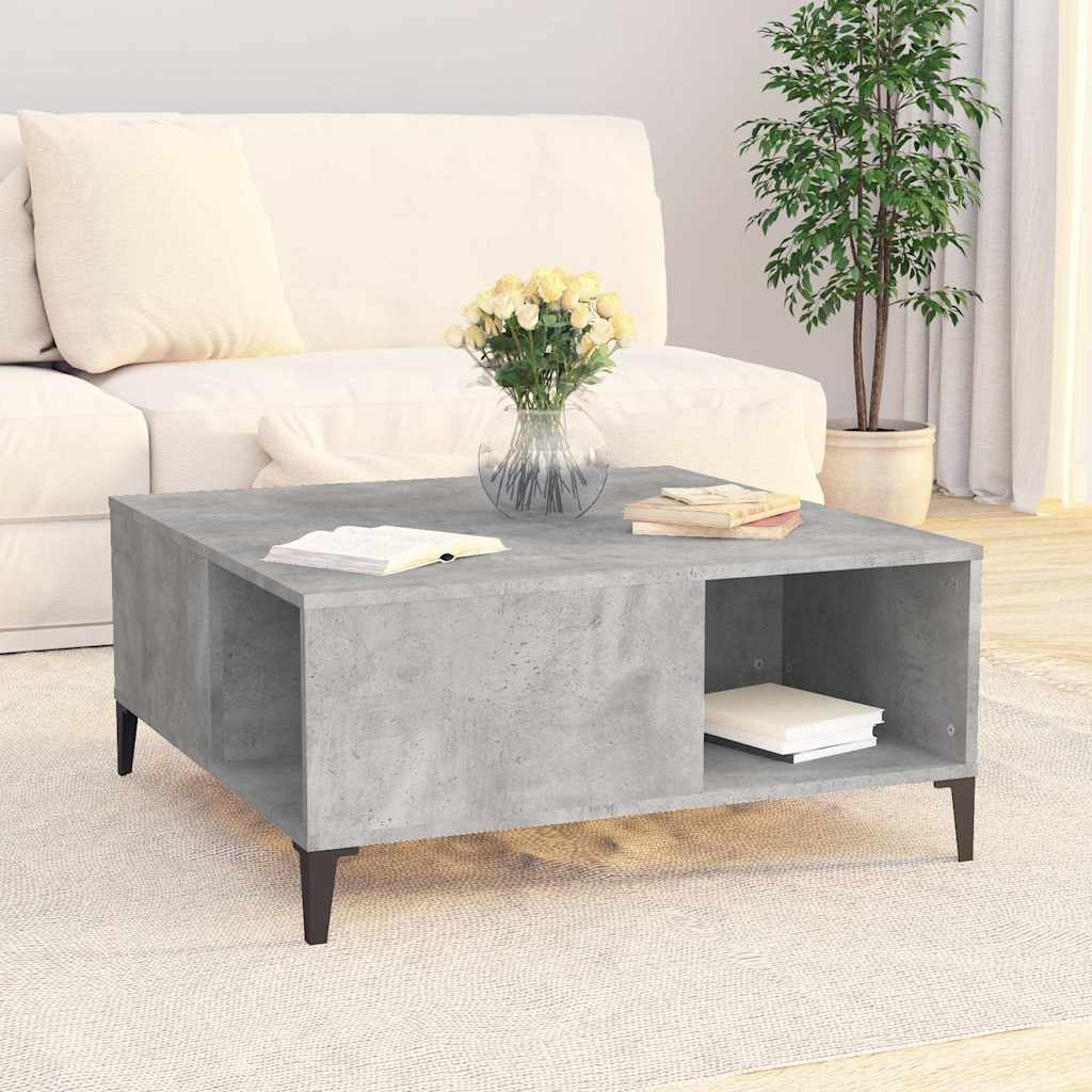 vidaXL Coffee Table Concrete Grey 80x80x36.5 cm Engineered Wood 3