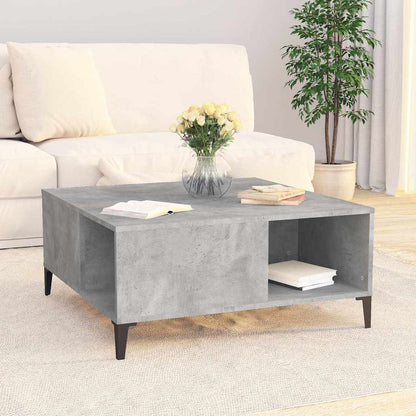 vidaXL Coffee Table Concrete Grey 80x80x36.5 cm Engineered Wood 3