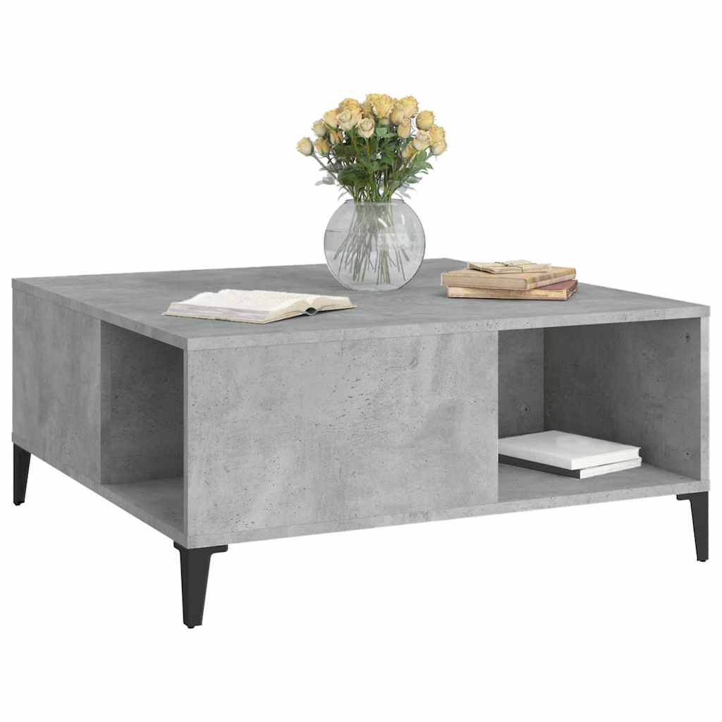 vidaXL Coffee Table Concrete Grey 80x80x36.5 cm Engineered Wood 4