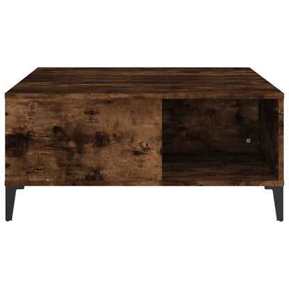 vidaXL Coffee Table Smoked Oak 80x80x36.5 cm Engineered Wood 6