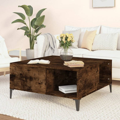 vidaXL Coffee Table Smoked Oak 80x80x36.5 cm Engineered Wood 1