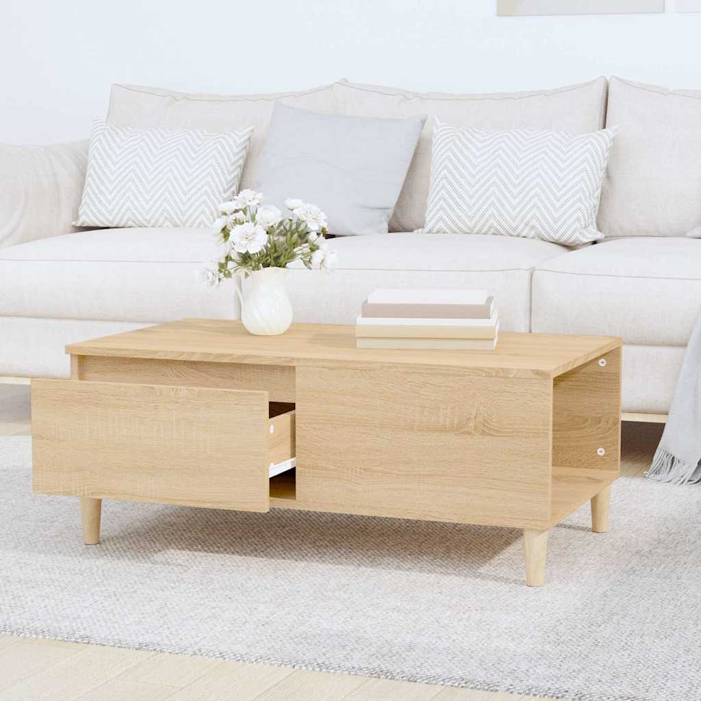 vidaXL Coffee Table Sonoma Oak 90x50x36.5 cm Engineered Wood 3