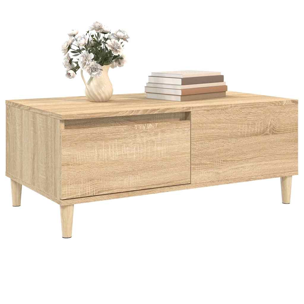 vidaXL Coffee Table Sonoma Oak 90x50x36.5 cm Engineered Wood 4