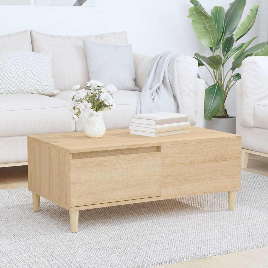vidaXL Coffee Table Sonoma Oak 90x50x36.5 cm Engineered Wood 1