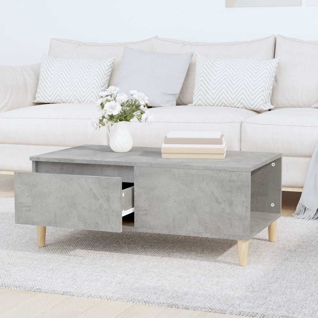 vidaXL Coffee Table Concrete Grey 90x50x36.5 cm Engineered Wood 3
