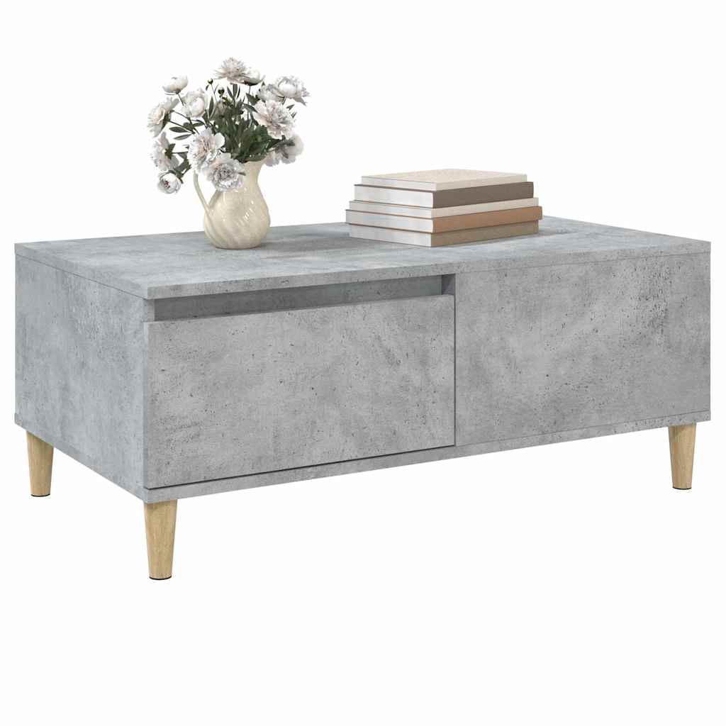 vidaXL Coffee Table Concrete Grey 90x50x36.5 cm Engineered Wood 4