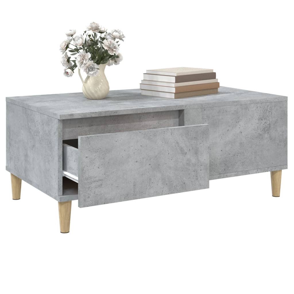 vidaXL Coffee Table Concrete Grey 90x50x36.5 cm Engineered Wood 5