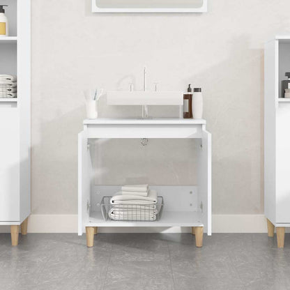 vidaXL Sink Cabinet | White | Engineered wood | Medium | Bathroom Cabinet 3