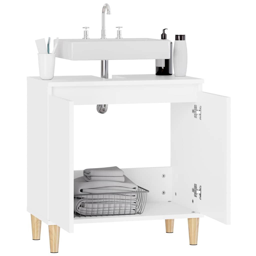 vidaXL Sink Cabinet | White | Engineered wood | Medium | Bathroom Cabinet 5