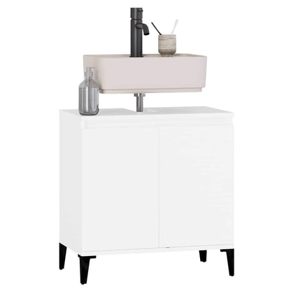 vidaXL Sink Cabinet | White | Engineered wood, metal | Medium | Sink Cabinet 4