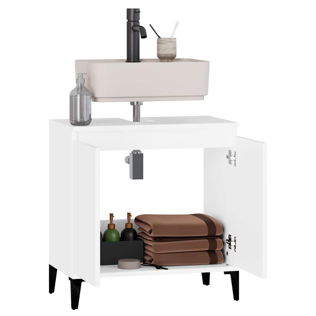vidaXL Sink Cabinet | White | Engineered wood, metal | Medium | Sink Cabinet 5