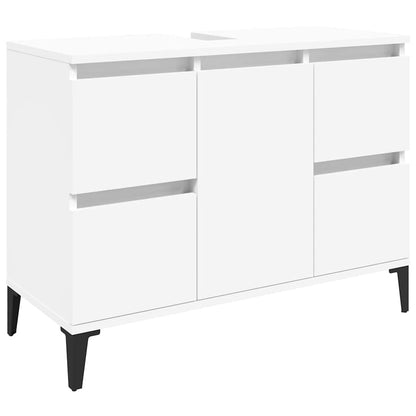 Sink Cabinet 80x33x60 cm Engineered Wood White