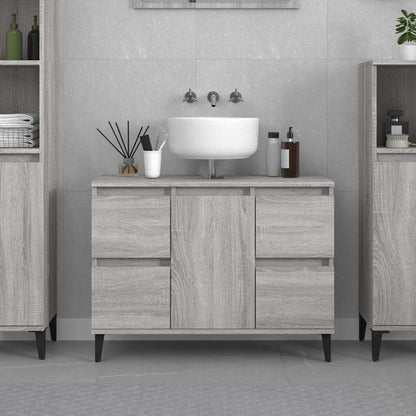 Sink Cabinet 80x33x60 cm Engineered Wood Grey sonoma