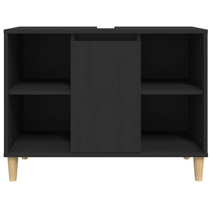 vidaXL Sink Cabinet Black 80x33x60 cm Engineered Wood 6