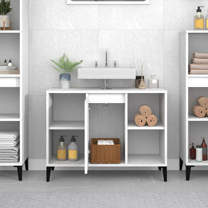 vidaXL Sink Cabinet | White | Engineered wood, Metal | Medium 3